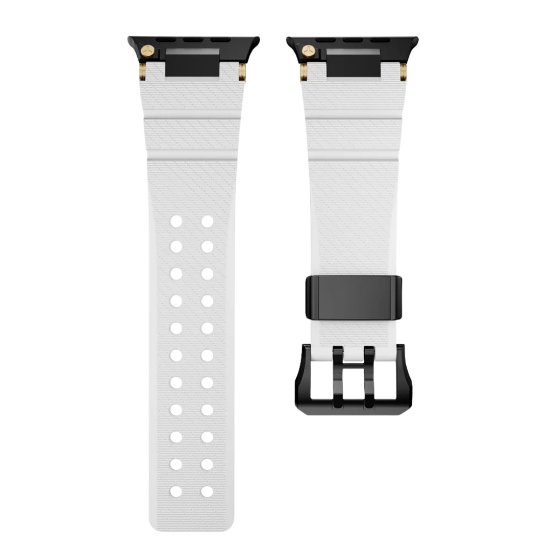 White B Luxury Veltrix Silicone Straps By Shopyholy Compatible For Apple Watch