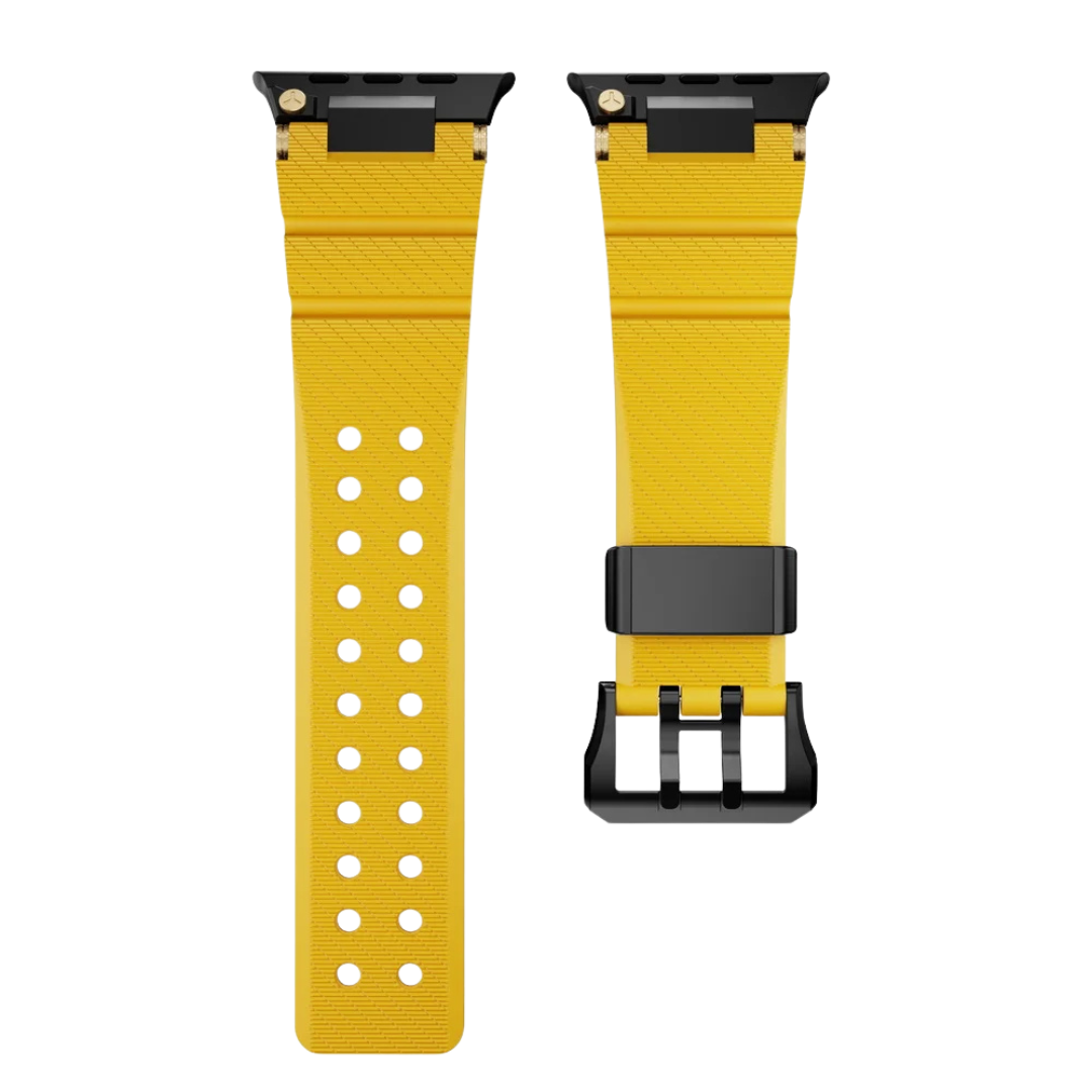 Yellow B Luxury Veltrix Silicone Straps By Shopyholy Compatible For Apple Watch