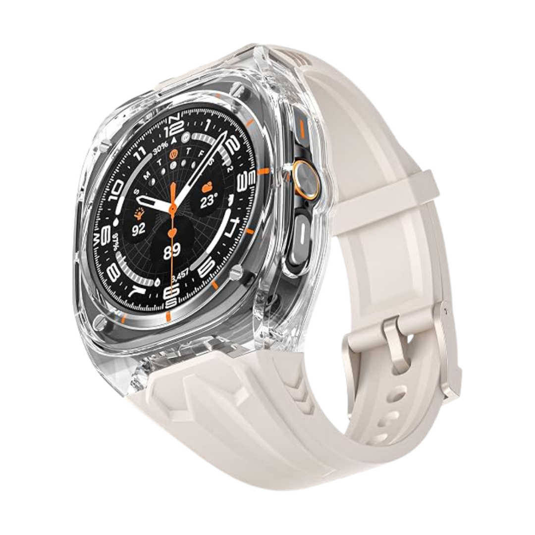Starlight Transparent Rugged Case with Silicone Band for Samsung Galaxy Watch Ultra 47mm