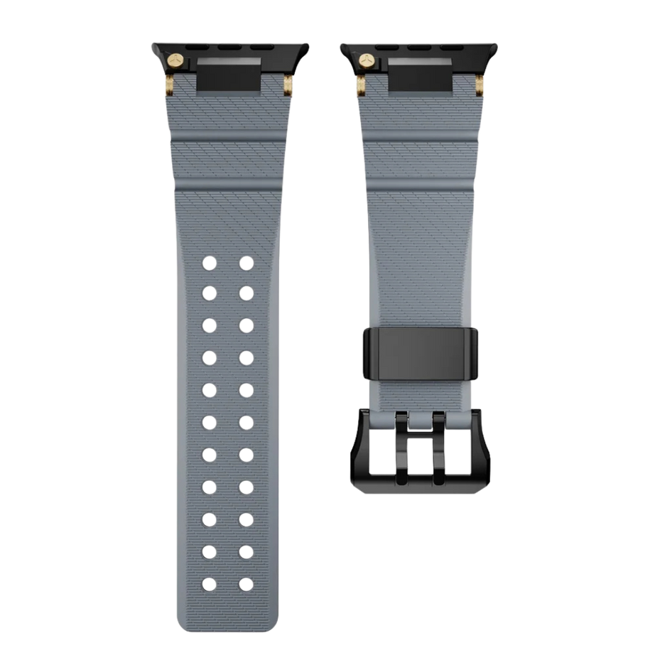 Grey B Luxury Veltrix Silicone Straps By Shopyholy Compatible For Apple Watch
