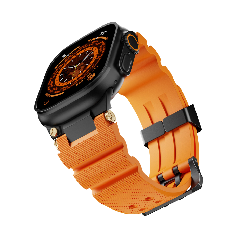Orange B Luxury Veltrix Silicone Straps By Shopyholy Compatible For Apple Watch