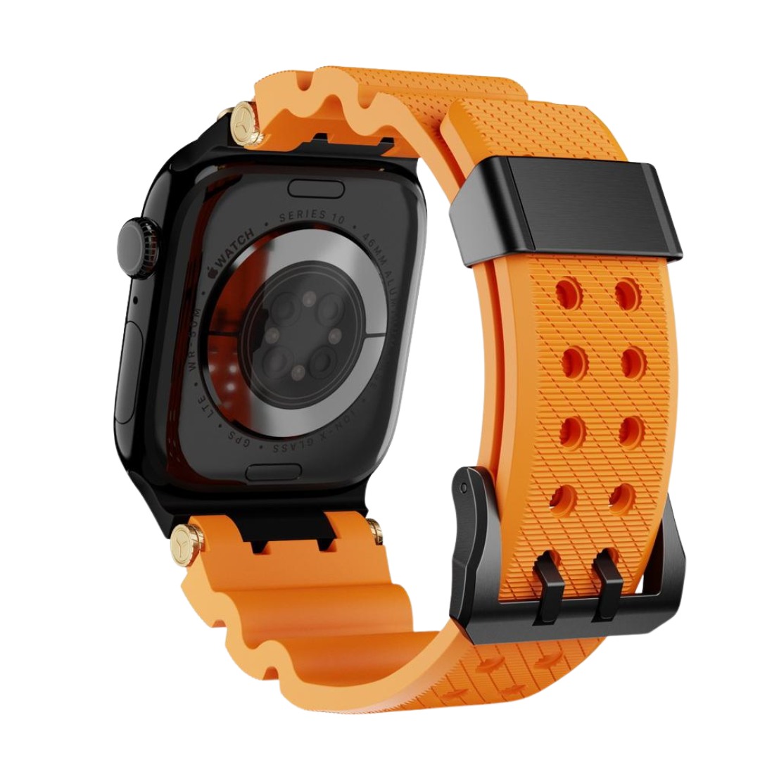 Orange B Luxury Veltrix Silicone Straps By Shopyholy Compatible For Apple Watch