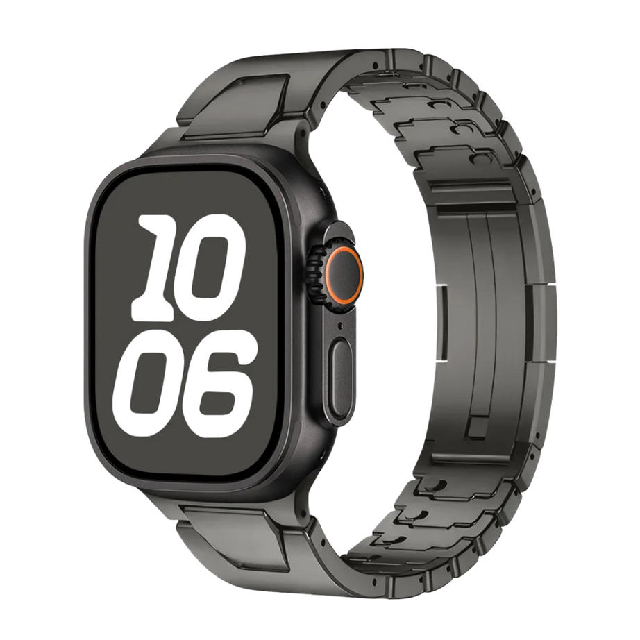 Grey Titanium Luxury Quilk Release Band By Shopyholy Compatible For Appe Watch