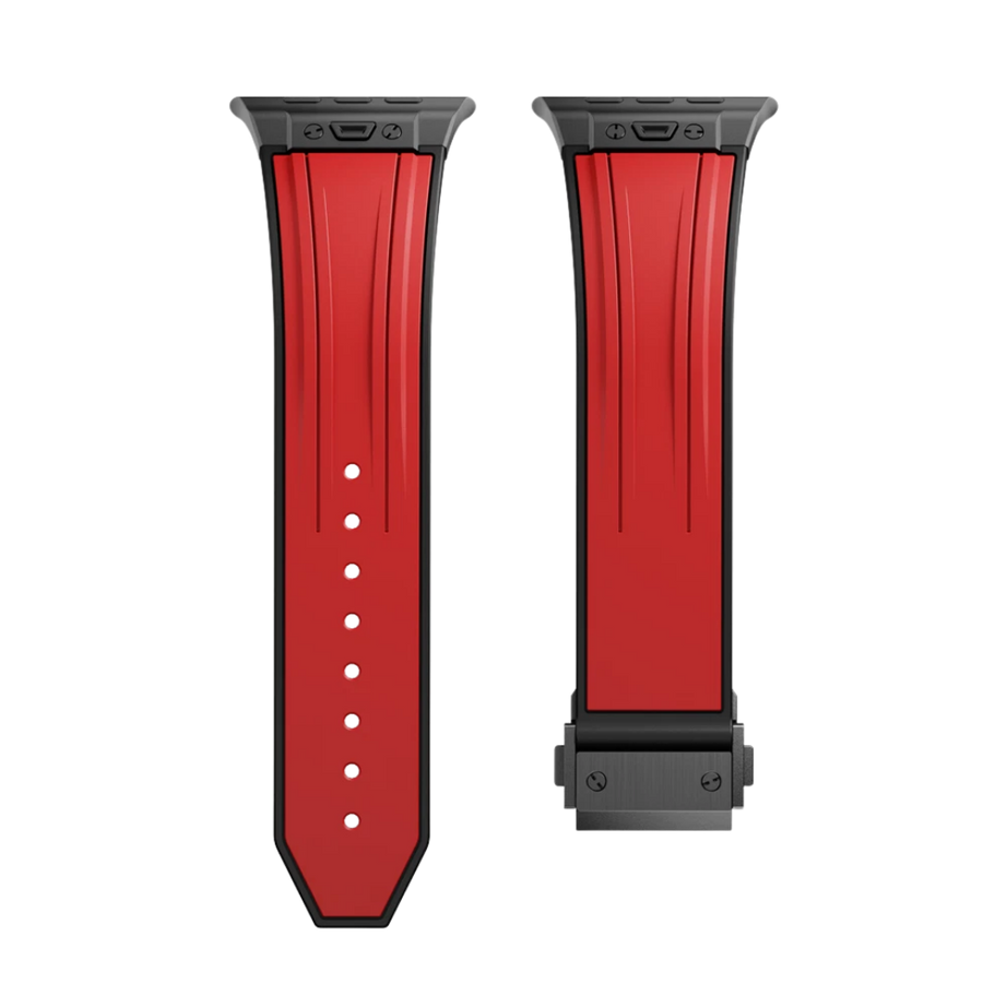 Red B Luxury Mechanical Slicone Sports Band By Shopyholy Compatible For Apple Watch