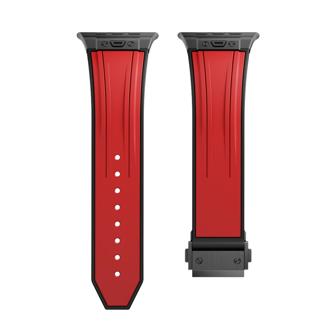 Red B Luxury Mechanical Slicone Sports Band By Shopyholy Compatible For Apple Watch