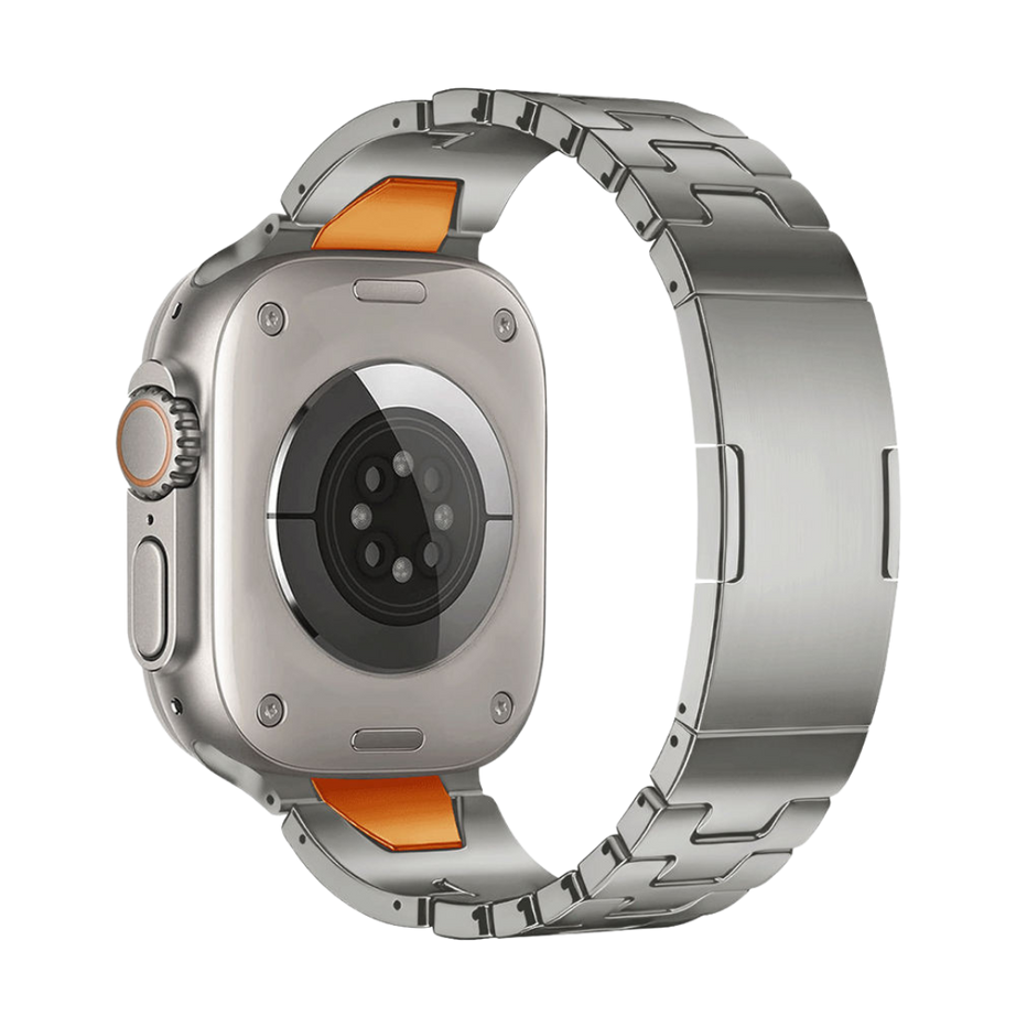 Titanium Orange Luxury Quilk Release Band By Shopyholy Compatible For Appe Watch