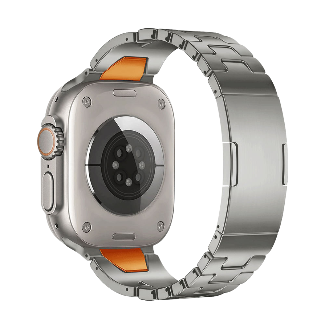Titanium Orange Luxury Quilk Release Band By Shopyholy Compatible For Appe Watch