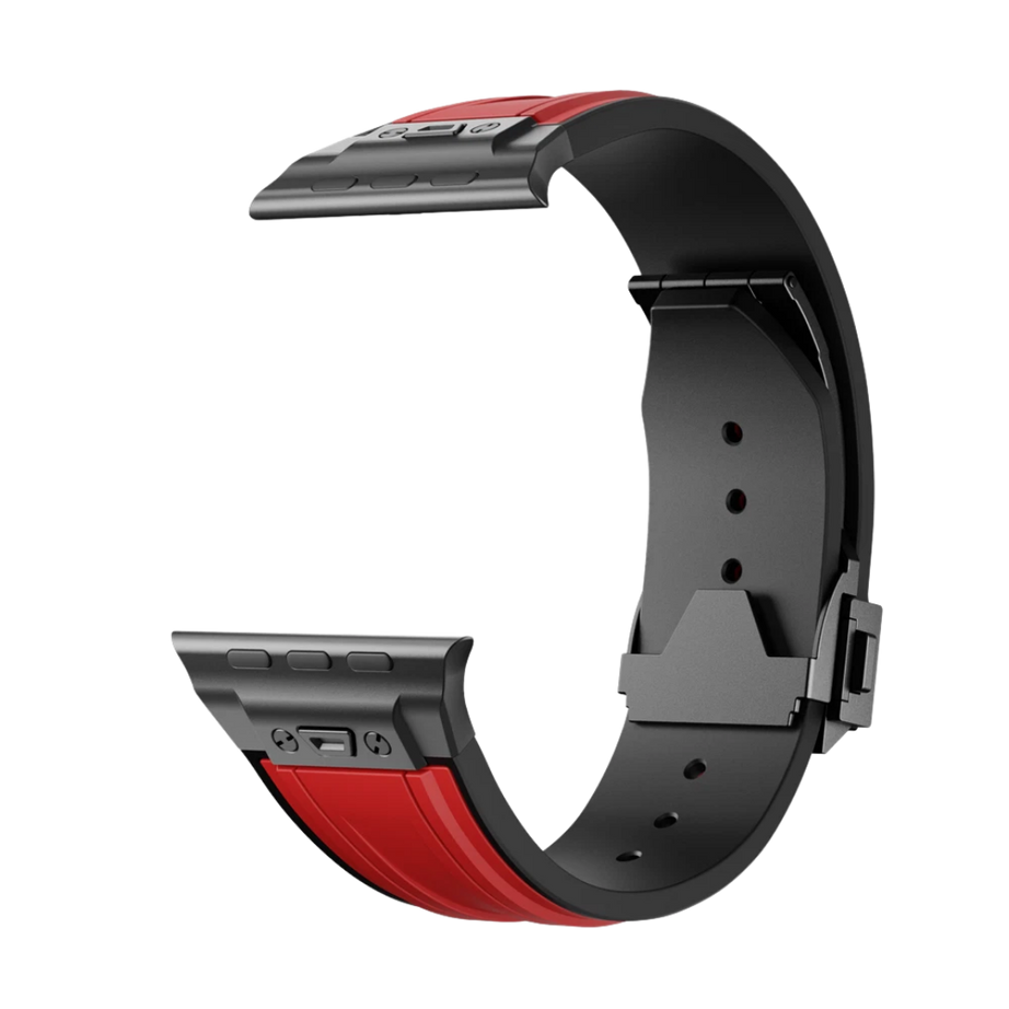 Red B Luxury Mechanical Slicone Sports Band By Shopyholy Compatible For Apple Watch