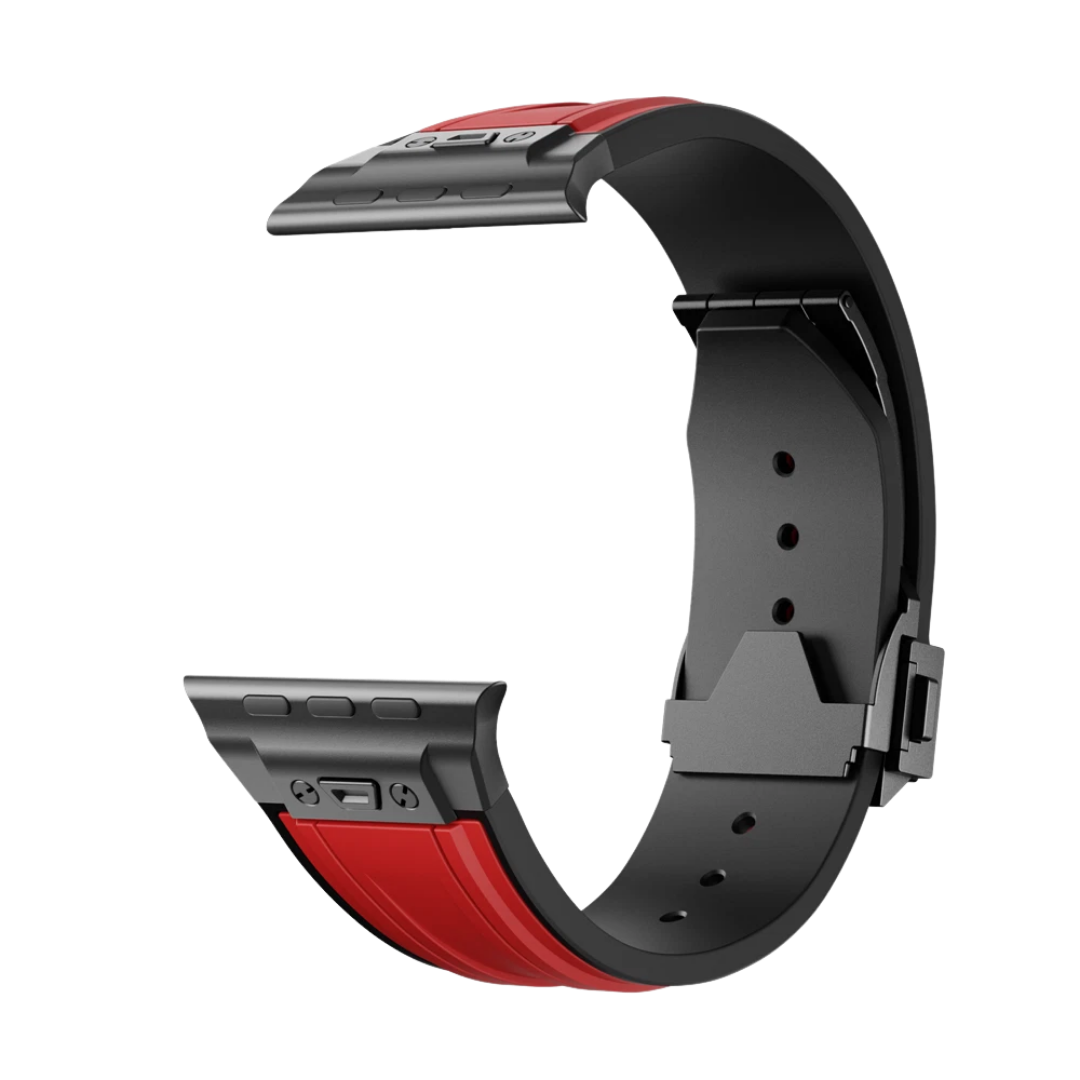 Red B Luxury Mechanical Slicone Sports Band By Shopyholy Compatible For Apple Watch
