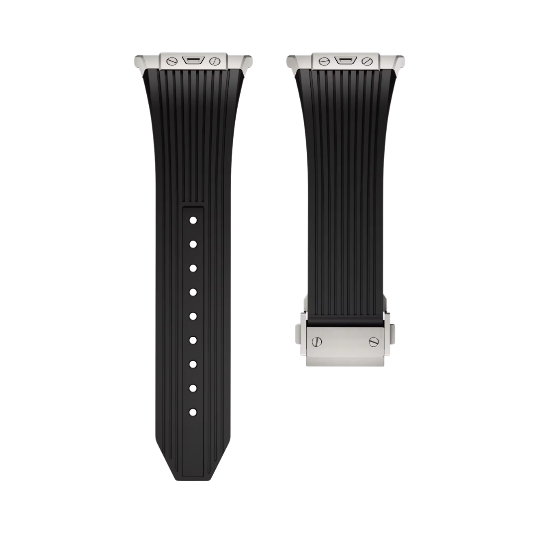 Black Luxury Galaxy Watch Ultra 47mm Silicone Band with Folding Clasp