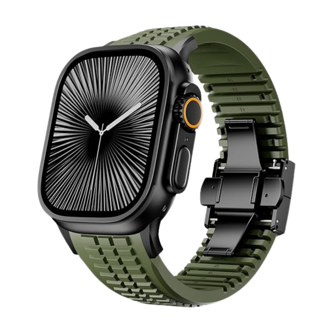 Army Green B Luxury Paladin Sports Bands By Shopyholy Compatible For Apple Watch