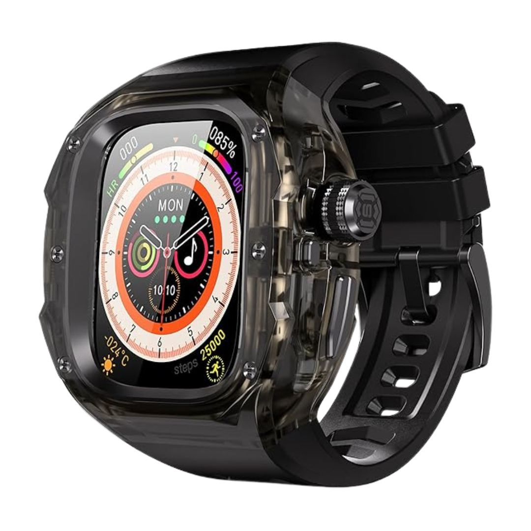 49MM Full Black Luxury Transparent Concept Case By Shopyholy Compatible For Apple Watch Ultra