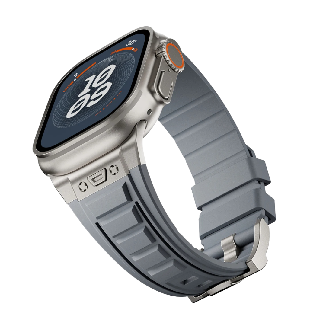 Grey Luxury Titanium Redefine Silicone Straps By Shopyholy Compatible For iWatch