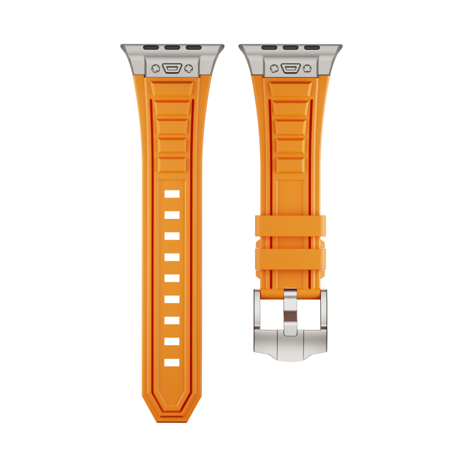 Orange Luxury Titanium Redefine Silicone Straps By Shopyholy Compatible For iWatch
