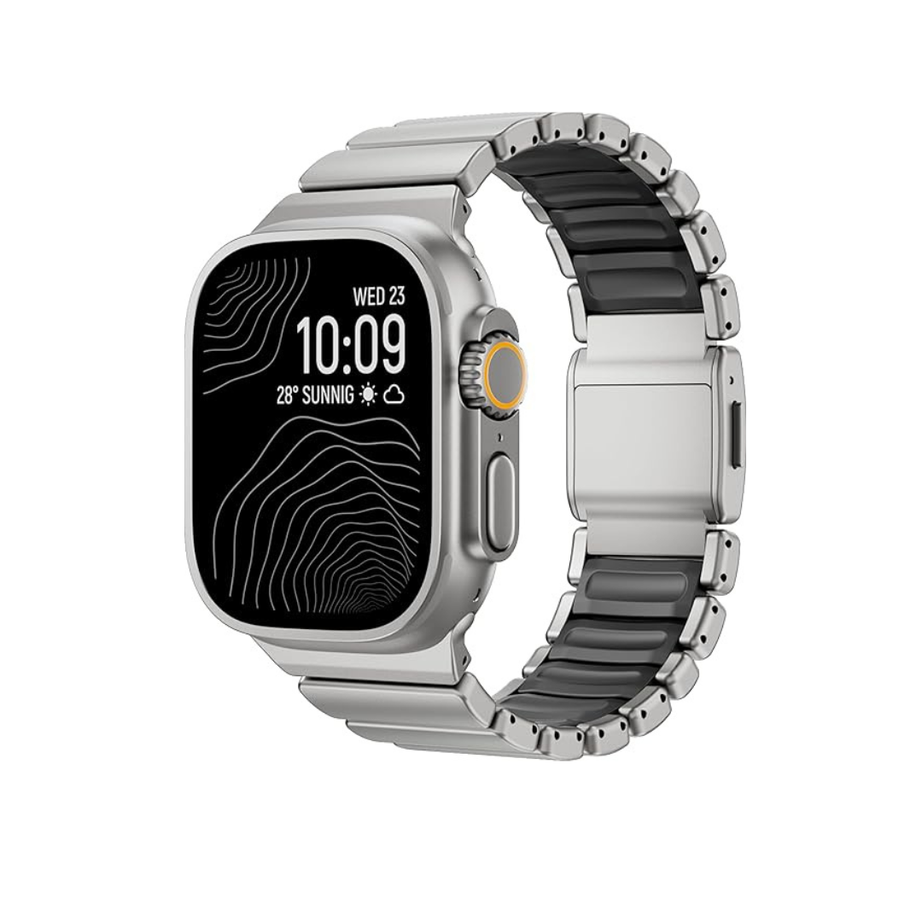 Titanium Black Luxury Titanium Dual Layer Silicone Magnetic Link Bands By Shopyholy Compatible For Apple Watch