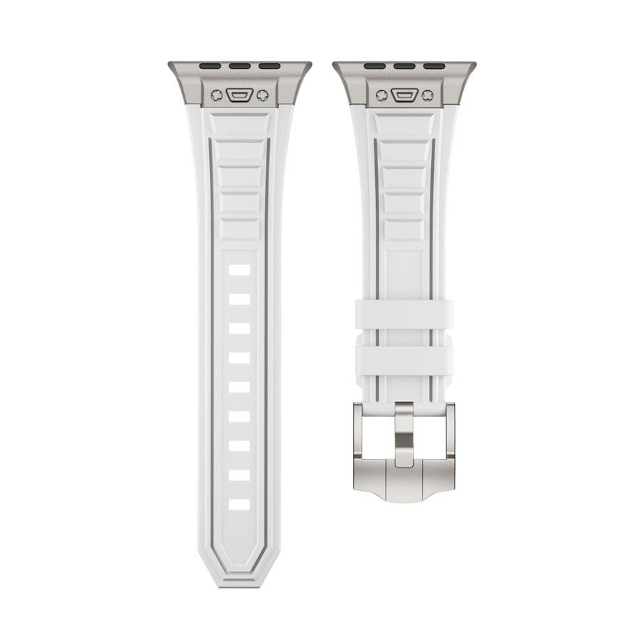 White Luxury Titanium Redefine Silicone Straps By Shopyholy Compatible For iWatch