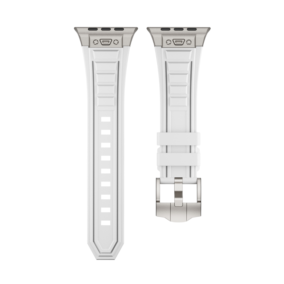 White Luxury Titanium Redefine Silicone Straps By Shopyholy Compatible For iWatch