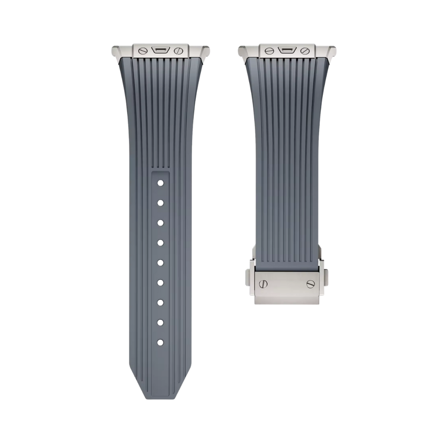 Grey Luxury Galaxy Watch Ultra 47mm Silicone Band with Folding Clasp