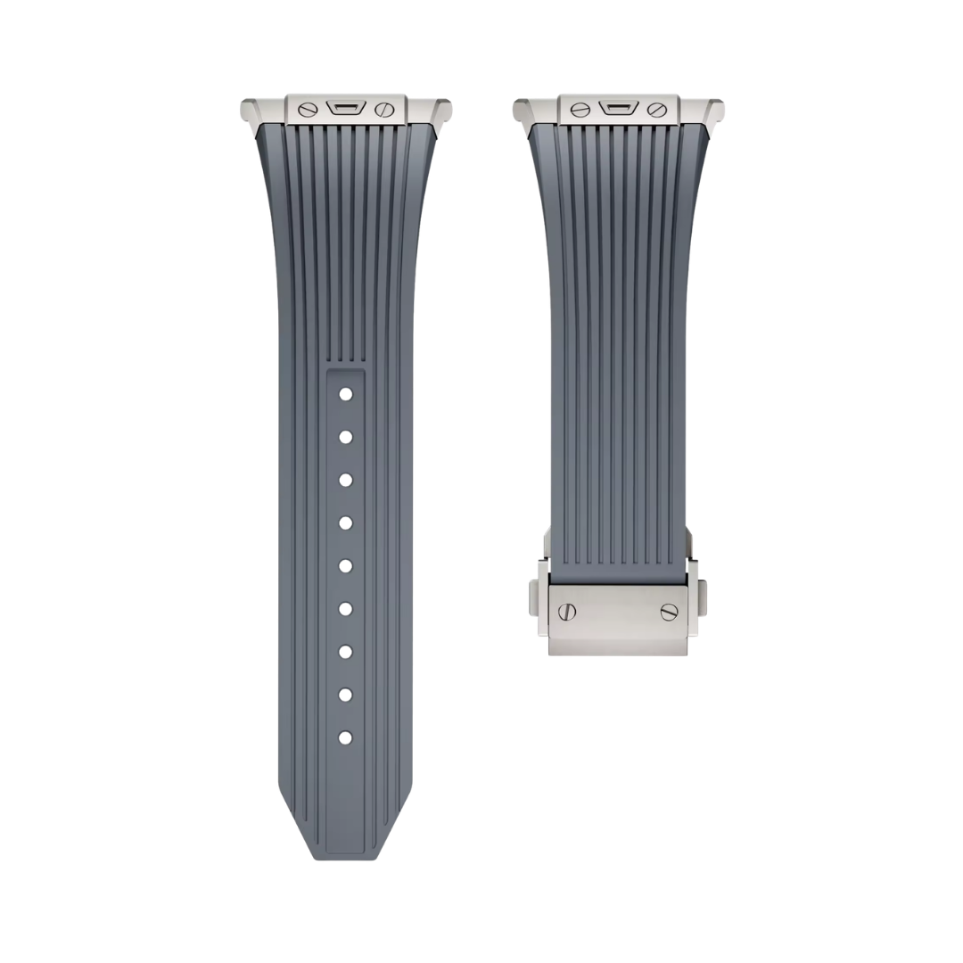 Grey Luxury Galaxy Watch Ultra 47mm Silicone Band with Folding Clasp