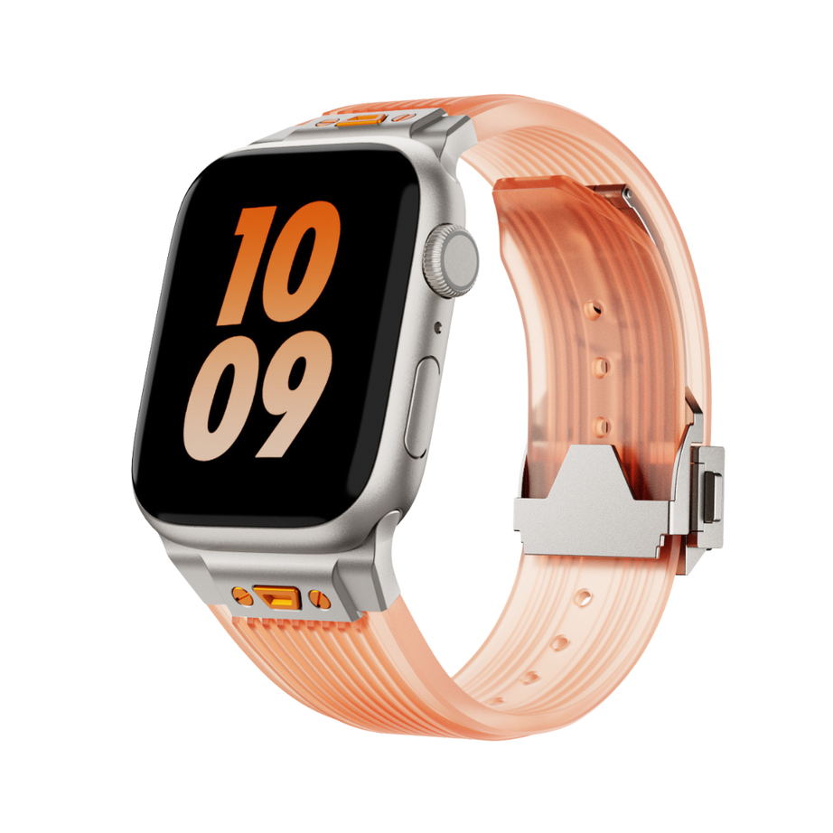 Orange Transparent Luxury Hublot Style Band By Shopyholy Compatible For Apple Watch