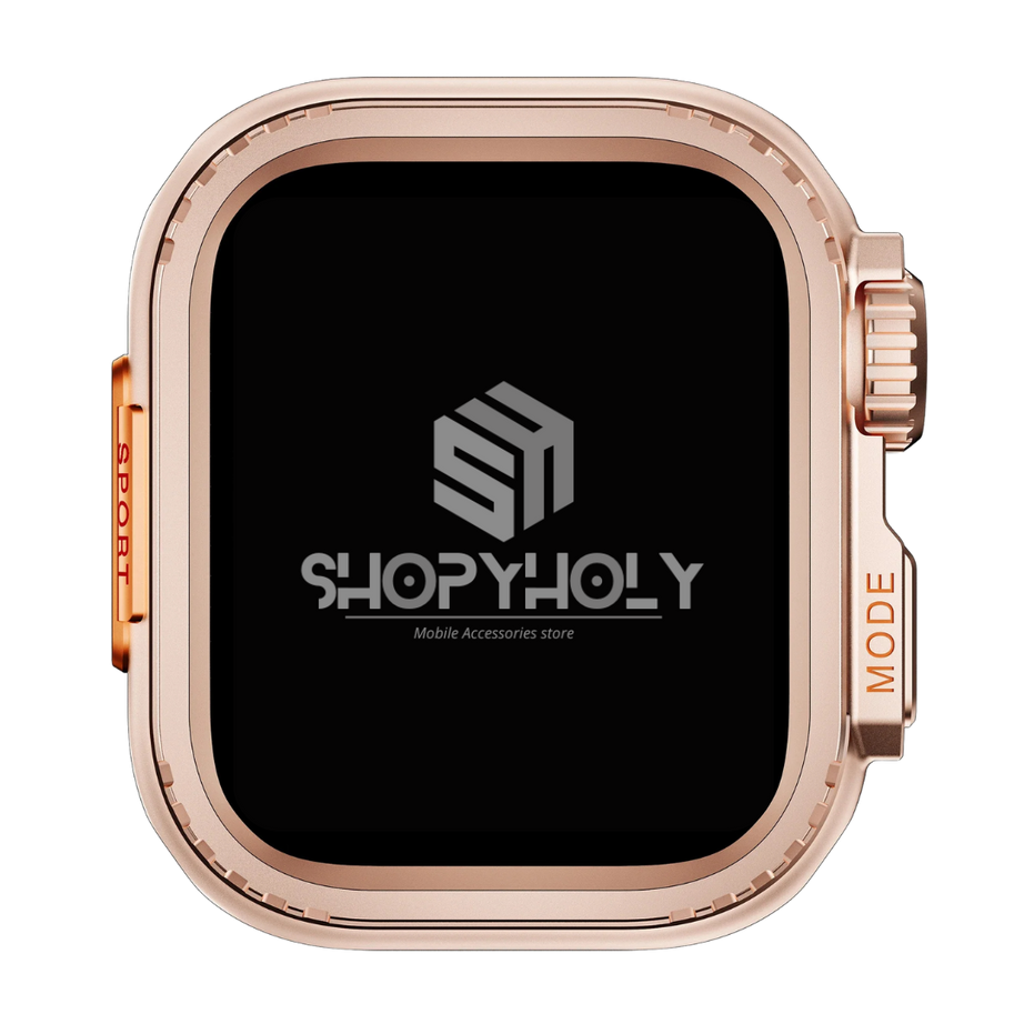 Rose Gold Luxury Change To Ultra Metal Case By Shopyholy Compatible For Apple Watch