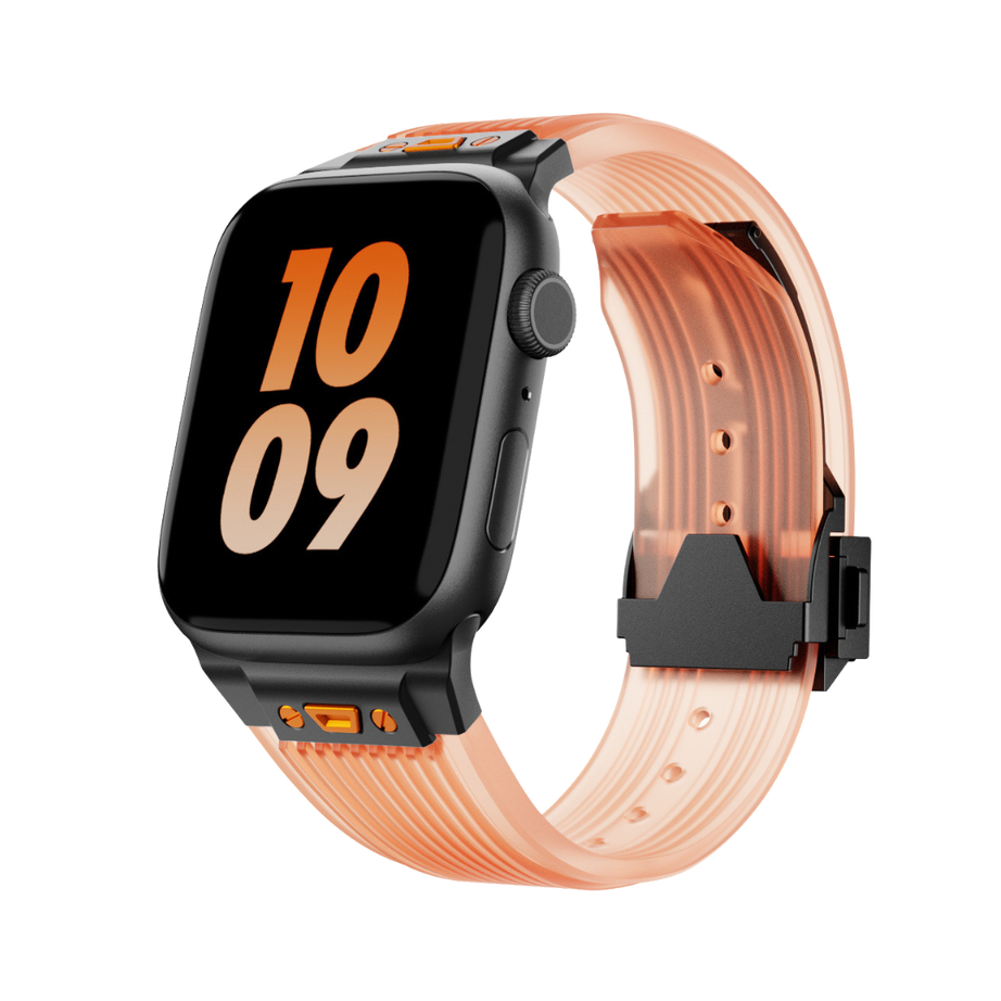 Orange Transparent B Luxury Hublot Style Band By Shopyholy Compatible For Apple Watch