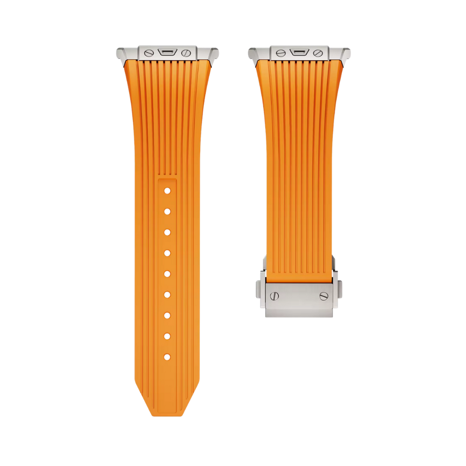 Orange Luxury Galaxy Watch Ultra 47mm Silicone Band with Folding Clasp