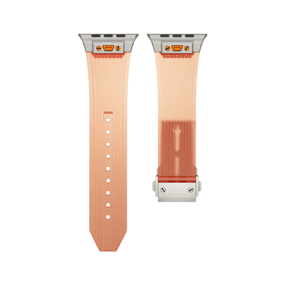 Orange Transparent Luxury Hublot Style Band By Shopyholy Compatible For Apple Watch