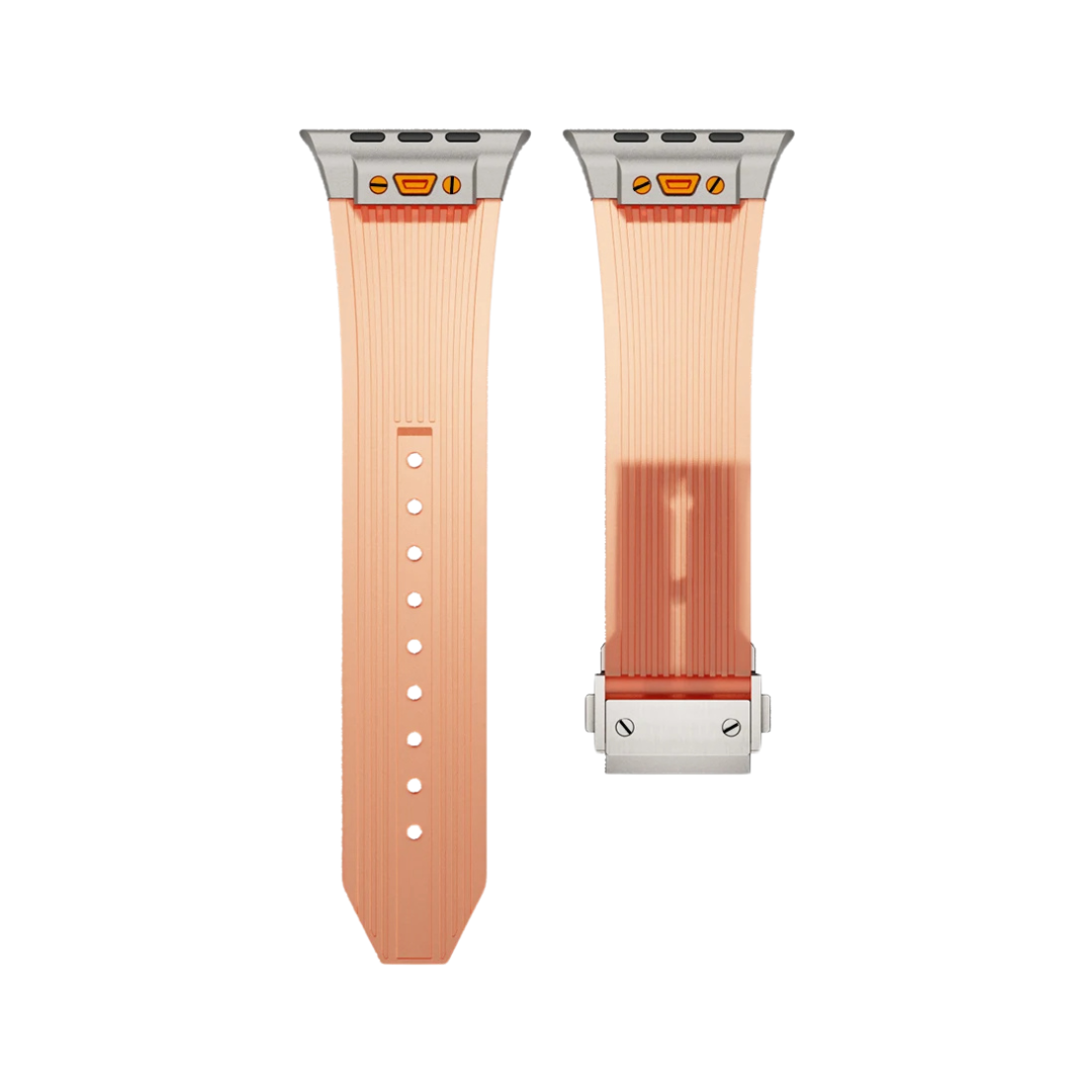 Orange Transparent Luxury Hublot Style Band By Shopyholy Compatible For Apple Watch