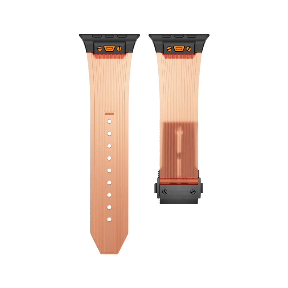 Orange Transparent B Luxury Hublot Style Band By Shopyholy Compatible For Apple Watch