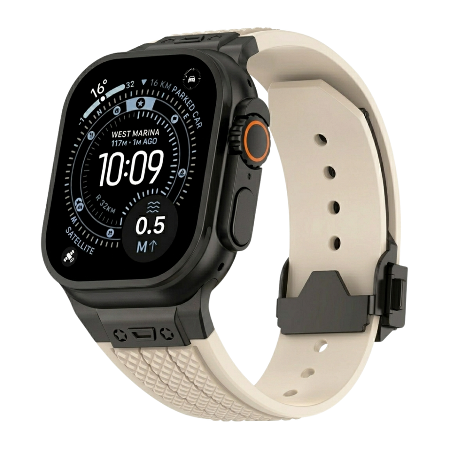 Starlight B Luxury Hublot Design Silicone Straps By Shopyholy Compatible For Apple Watch