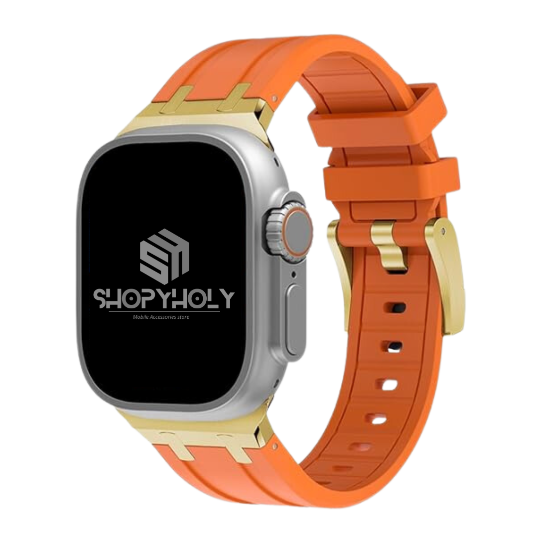 Orange Rose Gold Luxury G-Shock Edition Sports Bands By Shopyholy Comaptible For iWatch