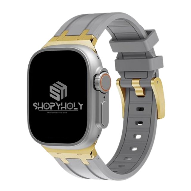 Grey Rose Gold Luxury G-Shock Edition Sports Bands By Shopyholy Comaptible For iWatch