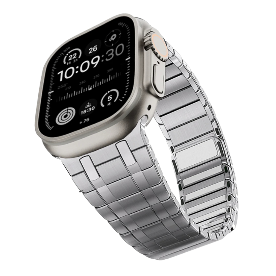 Silver Luxury AP Frosted Metal Magnetic Band By Shopyholy Compatible for Apple Watch