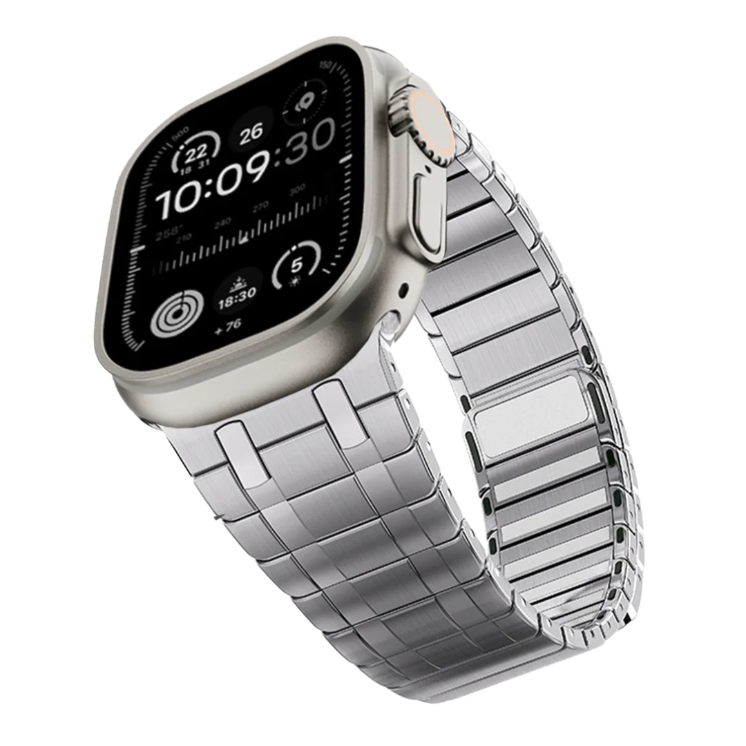 Silver Luxury AP Frosted Metal Magnetic Band By Shopyholy Compatible for Apple Watch
