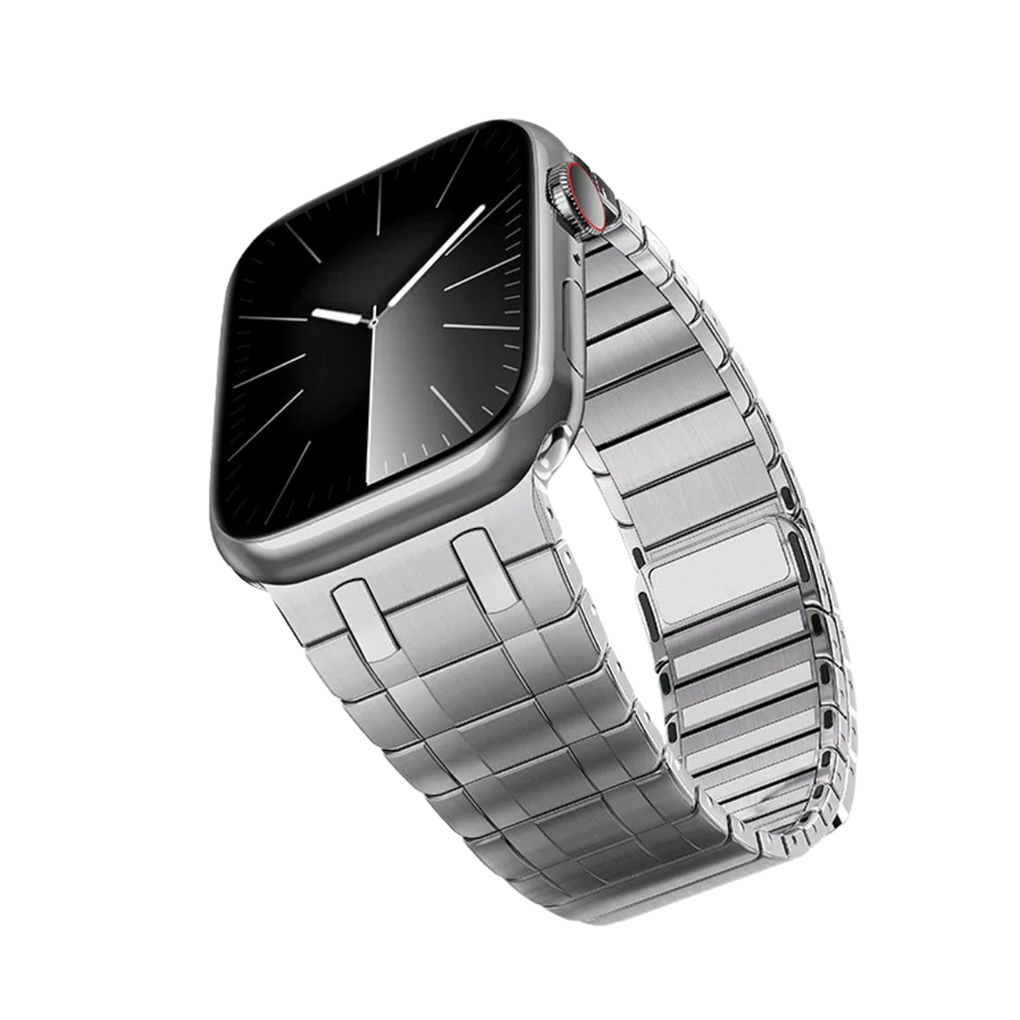Silver Luxury AP Frosted Metal Magnetic Band By Shopyholy Compatible for Apple Watch