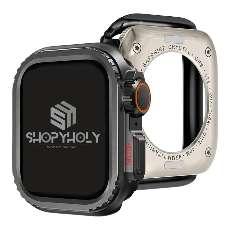 Black Luxury Change To Ultra Metal Case By Shopyholy Compatible For Apple Watch
