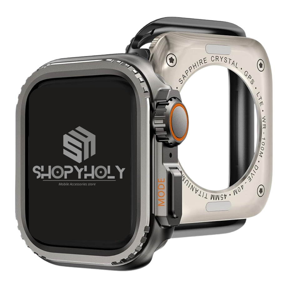 Grey Luxury Change To Ultra Metal Case By Shopyholy Compatible For Apple Watch
