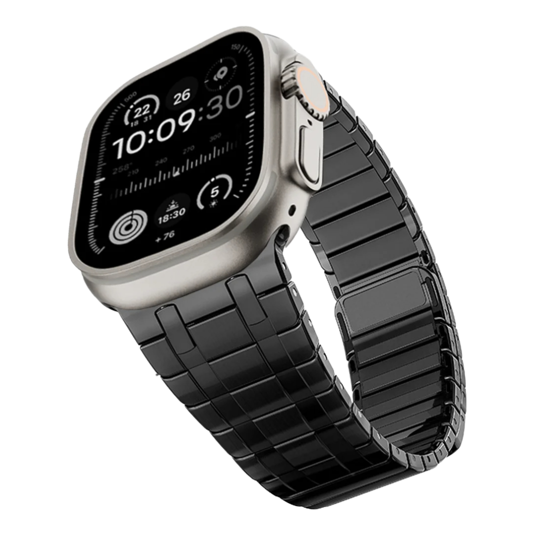 Black Luxury AP Frosted Metal Magnetic Band By Shopyholy Compatible for Apple Watch