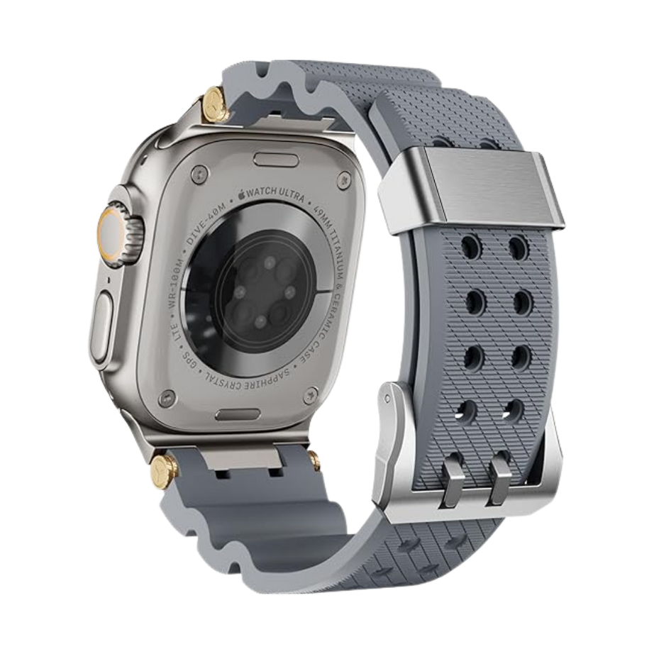 Grey Luxury Veltrix Silicone Straps By Shopyholy Compatible For Apple Watch