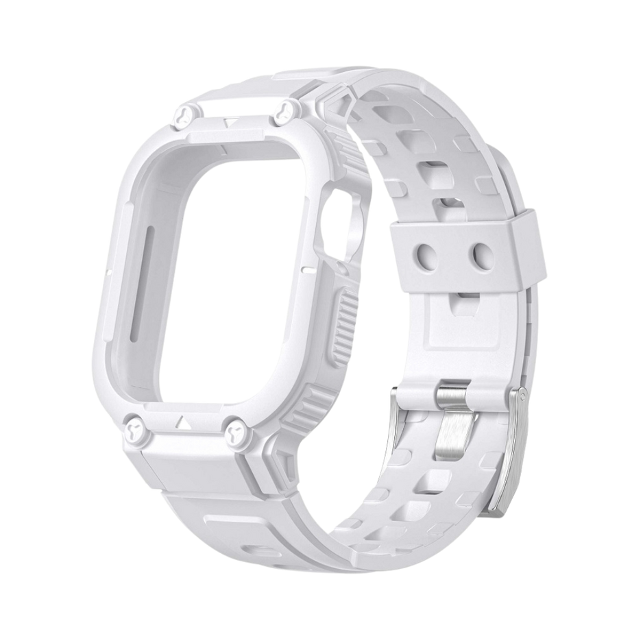 White Sporty TPU Case Band By Shopyholy Compatible For iWatch