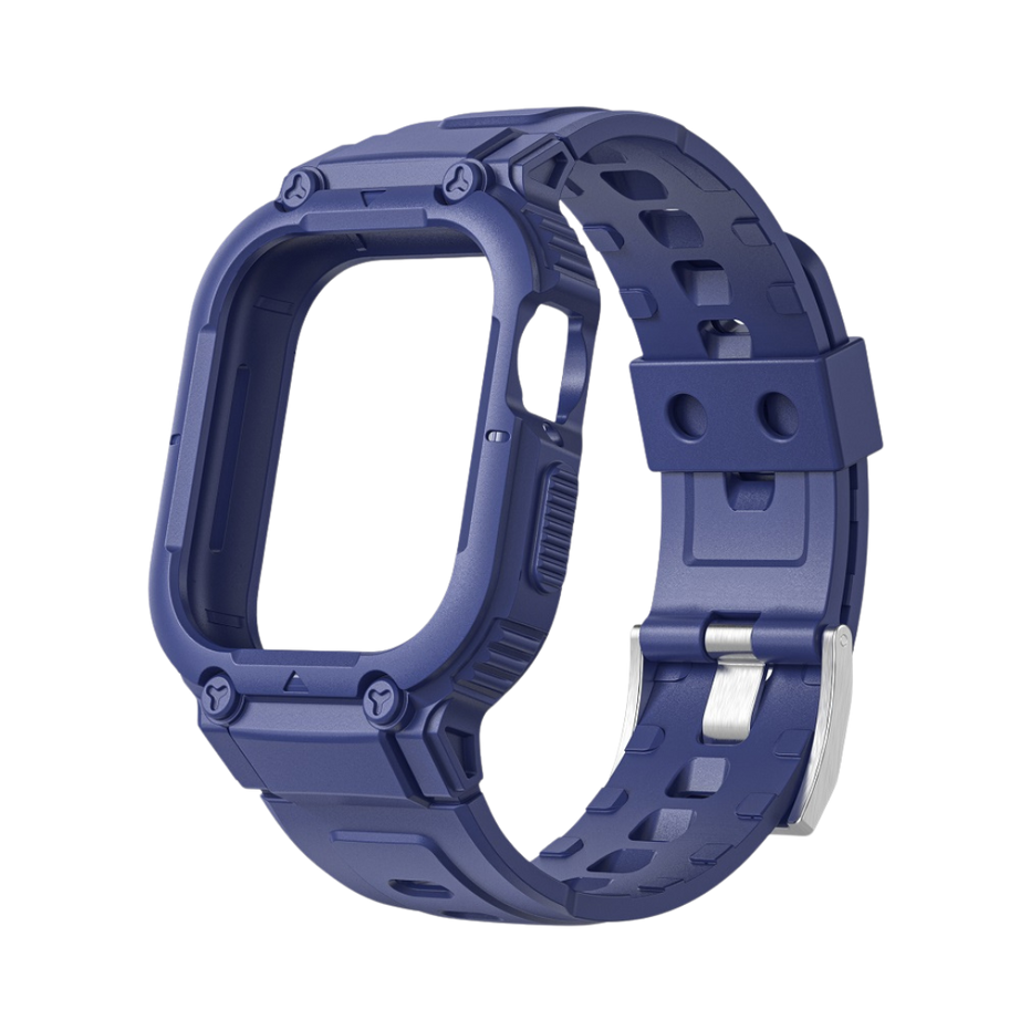 Blue Sporty TPU Case Band By Shopyholy Compatible For iWatch