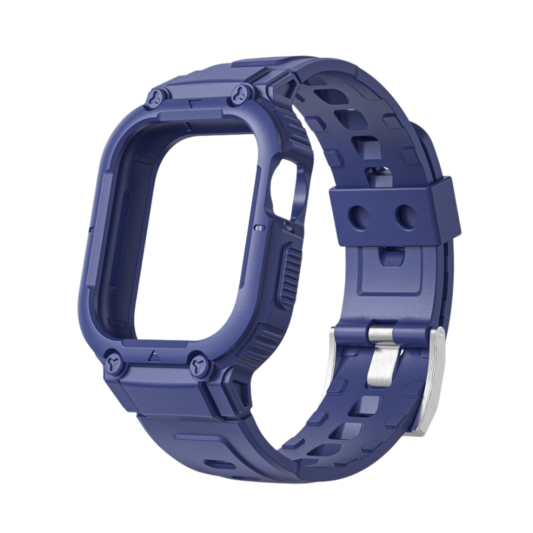 Blue Sporty TPU Case Band By Shopyholy Compatible For iWatch