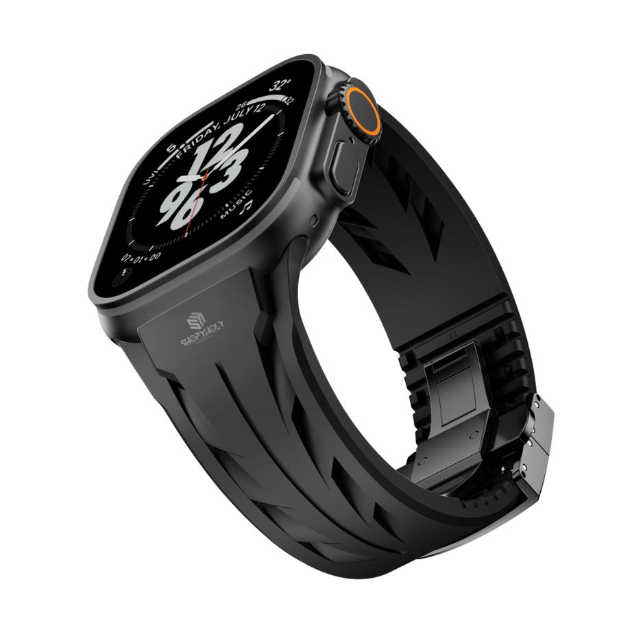 Full Black Luxury Concept Silicone Straps By Shopyholy Compatible For Apple Watch