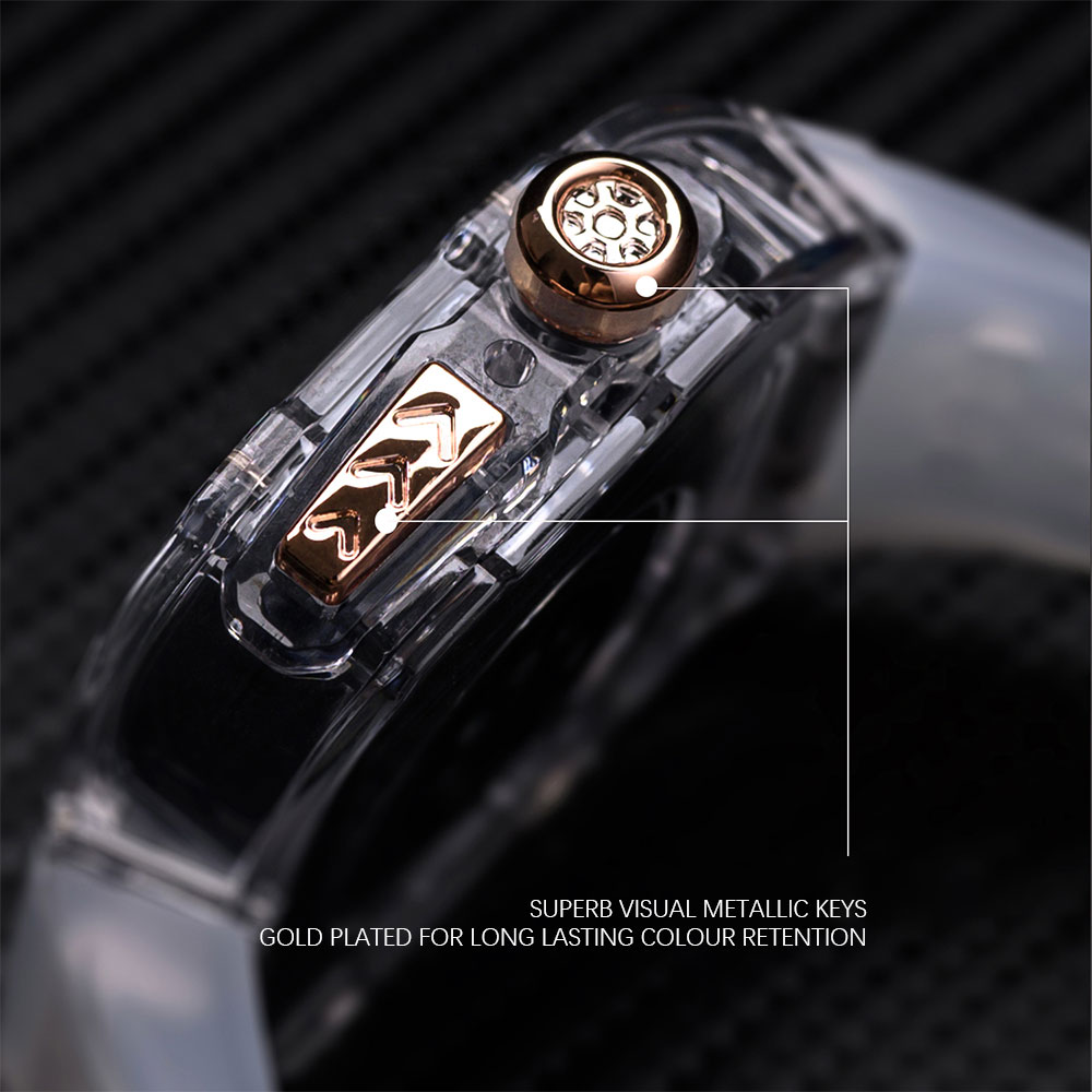 49MM Orange Black Luxury Glacier Case With Transparent Straps For iWatch Ultra