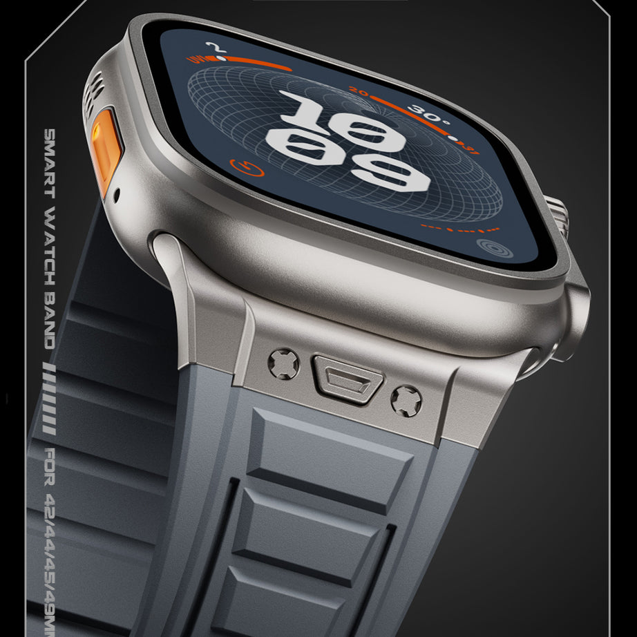 Orange Luxury Titanium Redefine Silicone Straps By Shopyholy Compatible For iWatch