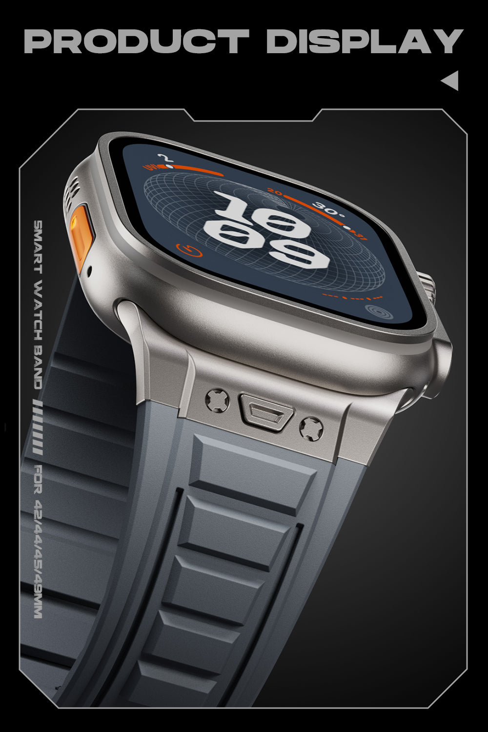 Orange Luxury Titanium Redefine Silicone Straps By Shopyholy Compatible For iWatch