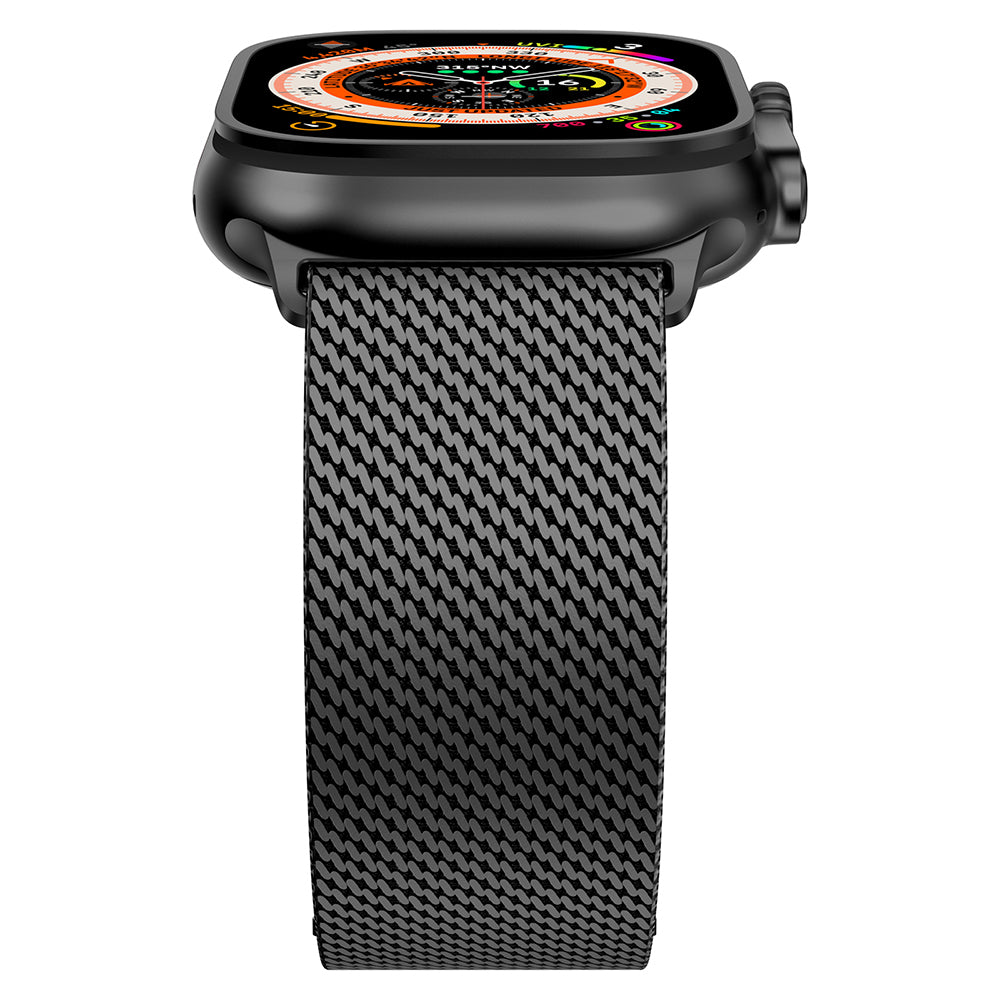 Black Luxury Titanium Milanese Loop By Shopyholy Compatible For Apple Watch