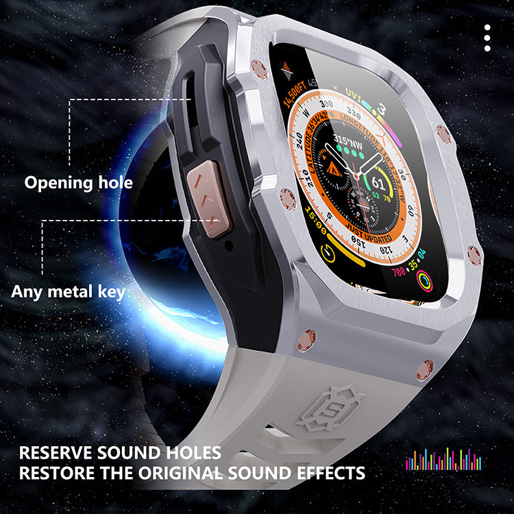49MM Silver Star Rose Gold Luxury Concept Art Modification Kit For iWatch Ultra 1/2