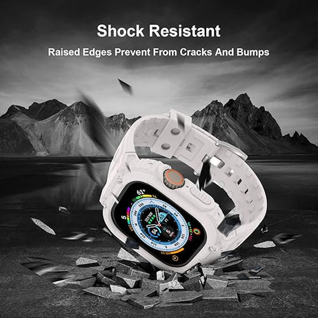 White Sporty TPU Case Band By Shopyholy Compatible For iWatch